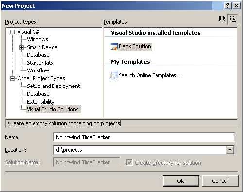 New Solution Dialog